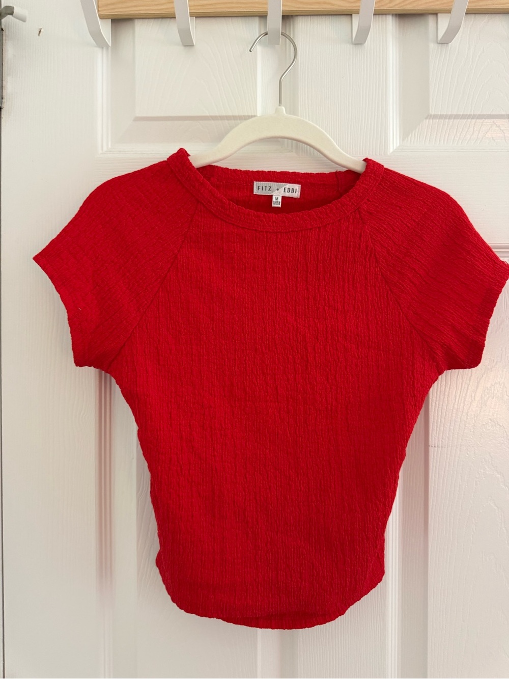 Women's Red Open Back Cropped Top